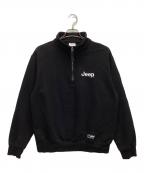 JEEPジープ）の古着「ハーフジップスウェット」｜ブラック