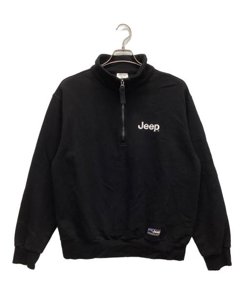 JEEP（ジープ）JEEP (ジープ) ハーフジップスウェット ブラック サイズ:Mの古着・服飾アイテム