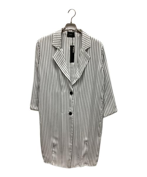 MURUA（ムルーア）MURUA (ムルーア) ロングシャツ ホワイト×ブラック サイズ:F 未使用品の古着・服飾アイテム