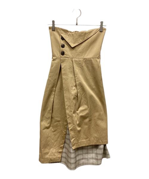 MURUA（ムルーア）MURUA (ムルーア) 2WAYビスチェスカート ベージュ サイズ:Sの古着・服飾アイテム