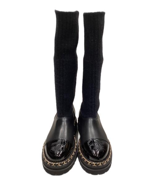 CHANEL（シャネル）CHANEL (シャネル) ブーツ ブラック サイズ:36.5の古着・服飾アイテム