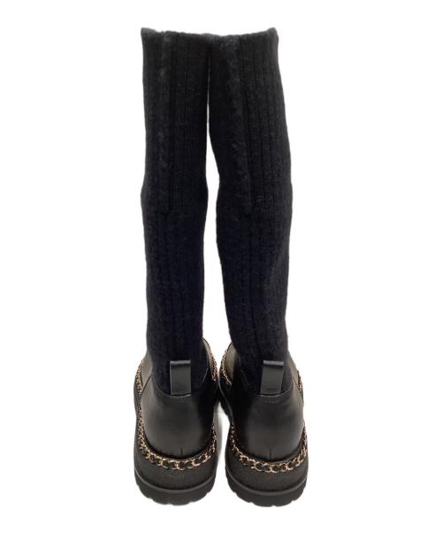 CHANEL（シャネル）CHANEL (シャネル) ブーツ ブラック サイズ:36.5の古着・服飾アイテム