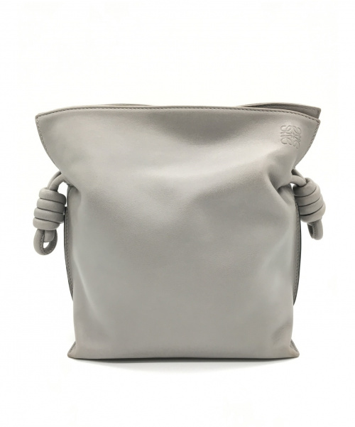 LOEWE（ロエベ）LOEWE (ロエベ) ショルダーバッグ グレー FLAMENCO KNOT SMALL 10084531  無地 レザー -の古着・服飾アイテム