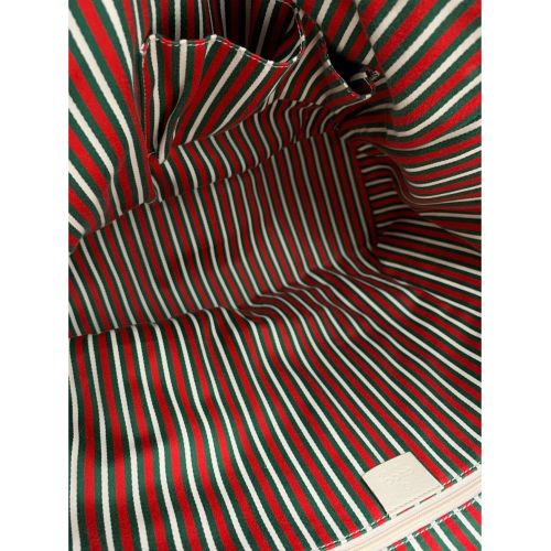 GUCCI（グッチ）GUCCI (グッチ) トートバッグ ブラウン×ホワイト ニューブリット 169945 キャンバス×レザー 169945の古着・服飾アイテム