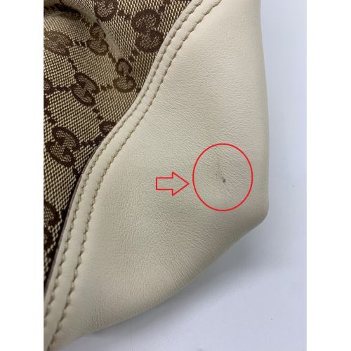 GUCCI（グッチ）GUCCI (グッチ) トートバッグ ブラウン×ホワイト ニューブリット 169945 キャンバス×レザー 169945の古着・服飾アイテム