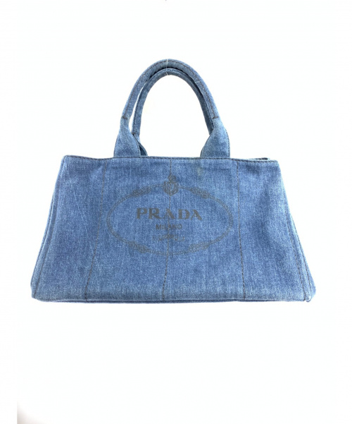 PRADA（プラダ）PRADA (プラダ) カナパトートバッグ インディゴ b1872B 無地 デニム -の古着・服飾アイテム