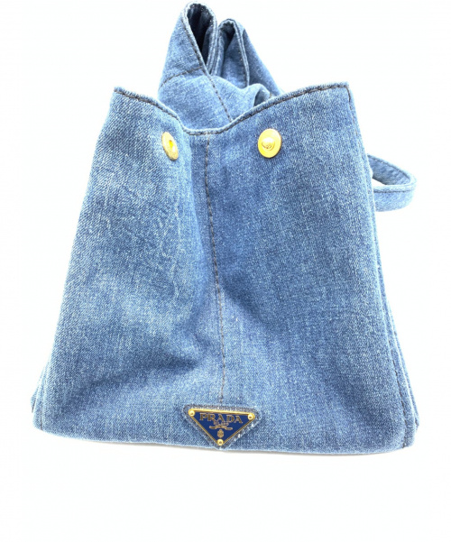PRADA（プラダ）PRADA (プラダ) カナパトートバッグ インディゴ b1872B 無地 デニム -の古着・服飾アイテム