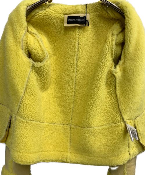 Zadig&Voltaire（ザディグエヴォルテール）Zadig&Voltaire (ザディグエヴォルテール) ムートンジャケット イエロー×ベージュ サイズ:TSの古着・服飾アイテム