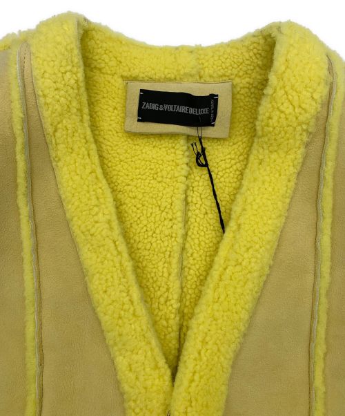 Zadig&Voltaire（ザディグエヴォルテール）Zadig&Voltaire (ザディグエヴォルテール) ムートンジャケット イエロー×ベージュ サイズ:TSの古着・服飾アイテム