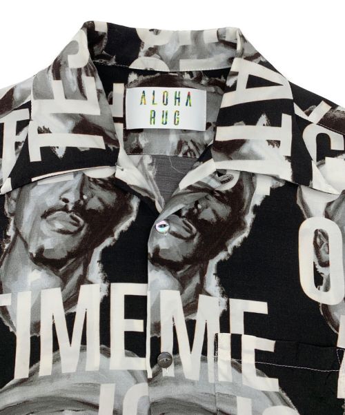 ALOHARUG（アロハラグ）ALOHARUG (アロハラグ) TAXY (タクシー) ラッパーオープンカラーシャツ ブラック サイズ:Mの古着・服飾アイテム