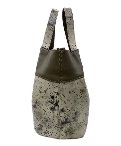 HIROKO HAYASHI（ヒロコ ハヤシ）HIROKO HAYASHI (ヒロコ ハヤシ) クレーパ 2WAYバッグ グレー×ブラウンの古着・服飾アイテム