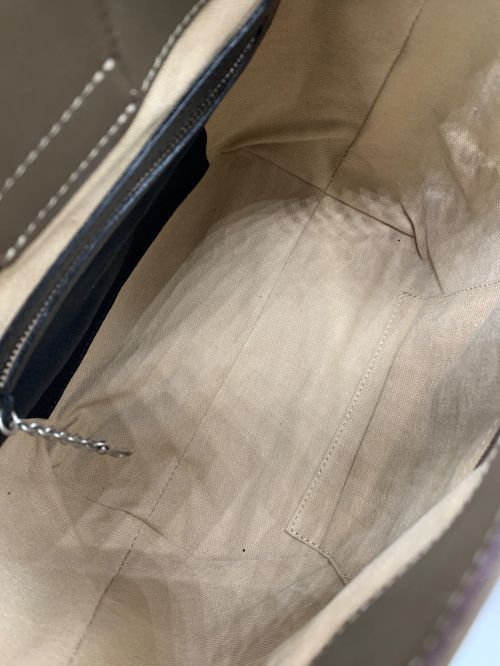 HIROKO HAYASHI（ヒロコ ハヤシ）HIROKO HAYASHI (ヒロコ ハヤシ) クレーパ 2WAYバッグ グレー×ブラウンの古着・服飾アイテム