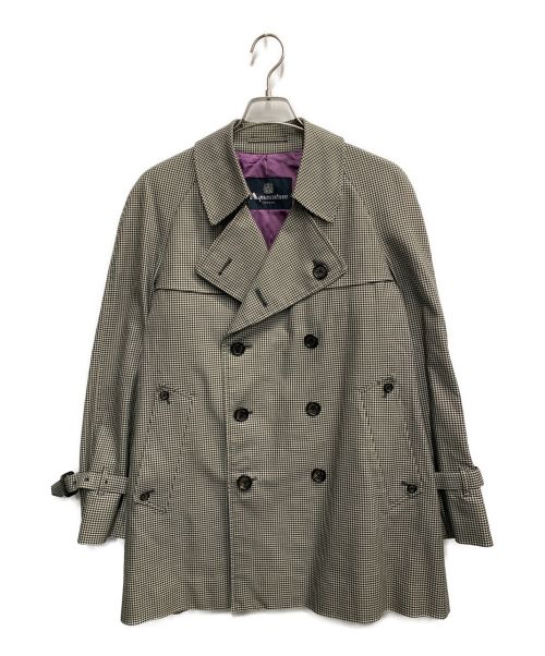 Aquascutum（アクアスキュータム）Aquascutum (アクアスキュータム) ショートトレンチコート ホワイト×ブラック サイズ:34の古着・服飾アイテム