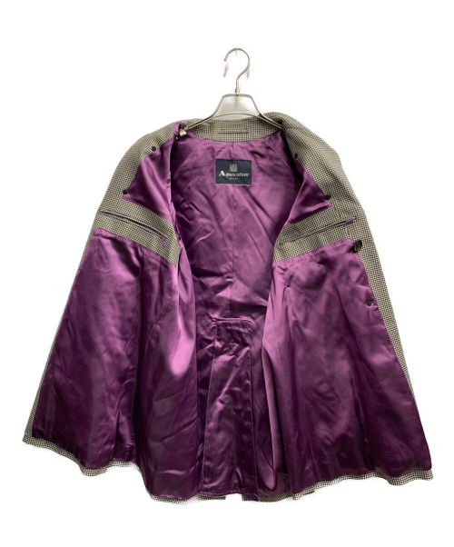 Aquascutum（アクアスキュータム）Aquascutum (アクアスキュータム) ショートトレンチコート ホワイト×ブラック サイズ:34の古着・服飾アイテム