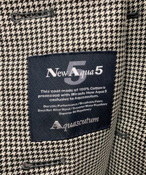 Aquascutum（アクアスキュータム）Aquascutum (アクアスキュータム) ショートトレンチコート ホワイト×ブラック サイズ:34の古着・服飾アイテム