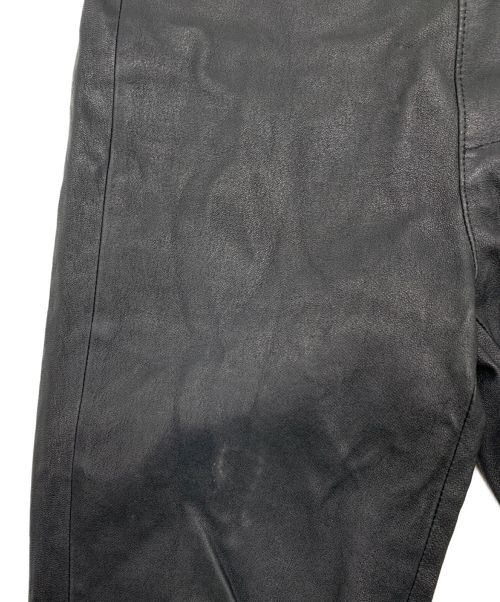 HELMUT LANG（ヘルムートラング）HELMUT LANG (ヘルムートラング) レザーレギンスパンツ ブラックの古着・服飾アイテム