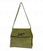 LITTLE LIFFNERリトルリフナー）の古着「スウェードクラッチバッグ」｜グリーン