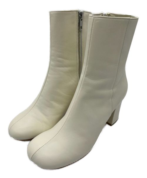 CHEMBUR（チェンバー）CHEMBUR (チェンバー) ラウンドジップブーツ アイボリー サイズ:36の古着・服飾アイテム