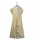 CHRISTYDAWNCHRISTYDAWN）の古着「アップサイクル刺繍カシュクールワンピース」｜イエロー