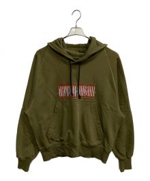 ANTON LISIN（アントン リシン）の古着「レッドロゴプルオーバーパーカー」｜カーキ