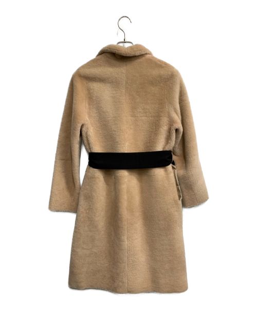 DRAWER（ドゥロワー）DRAWER (ドゥロワー) シープムートンノーカラーコート ピンク サイズ:36の古着・服飾アイテム