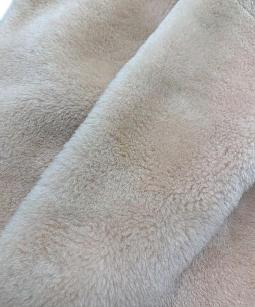 DRAWER（ドゥロワー）DRAWER (ドゥロワー) シープムートンノーカラーコート ピンク サイズ:36の古着・服飾アイテム