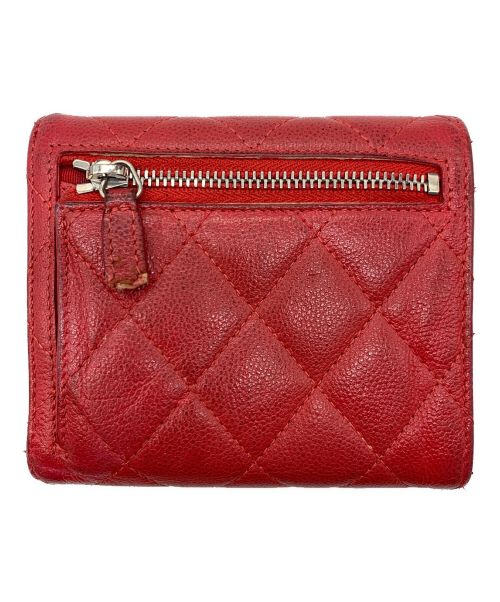 CHANEL（シャネル）CHANEL (シャネル) 3つ折り財布 / キャビアスキン レッドの古着・服飾アイテム
