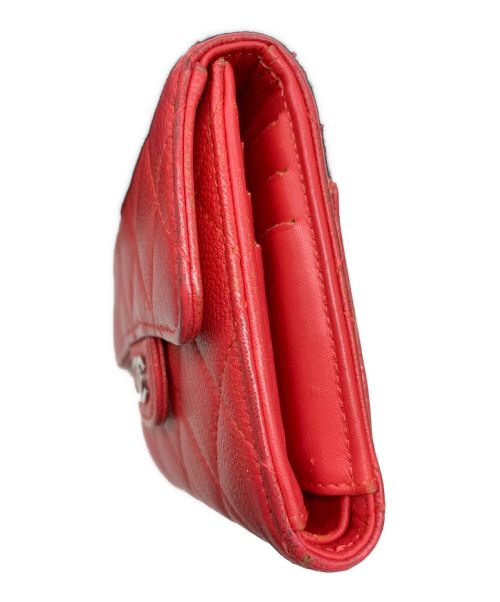 CHANEL（シャネル）CHANEL (シャネル) 3つ折り財布 / キャビアスキン レッドの古着・服飾アイテム