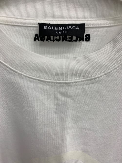 BALENCIAGA（バレンシアガ）BALENCIAGA (バレンシアガ) スマイルプリントオーバーサイズTシャツ ホワイト サイズ:XSの古着・服飾アイテム