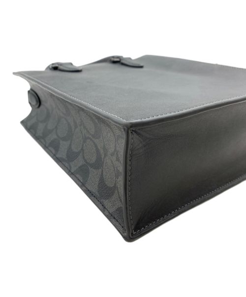 COACH（コーチ）COACH (コーチ) ディラン カラーブロック キャンバス トートバッグ ブラック×チャコールの古着・服飾アイテム