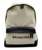 BALENCIAGAバレンシアガ）の古着「ロゴ キャンバス リュックサック」｜アイボリー×ブラック