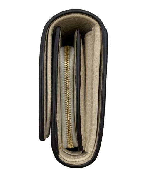 GUCCI（グッチ）GUCCI (グッチ) 2つ折り財布 GG ベージュ×ホワイト ベージュの古着・服飾アイテム