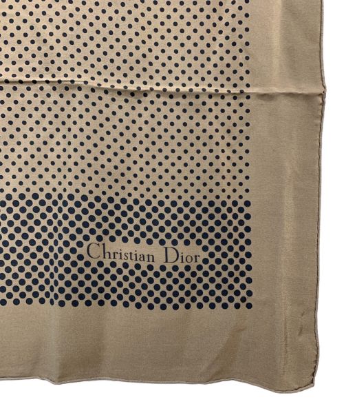 Christian Dior（クリスチャン ディオール）Christian Dior (クリスチャン ディオール) シルクスカーフ ドット カーキの古着・服飾アイテム