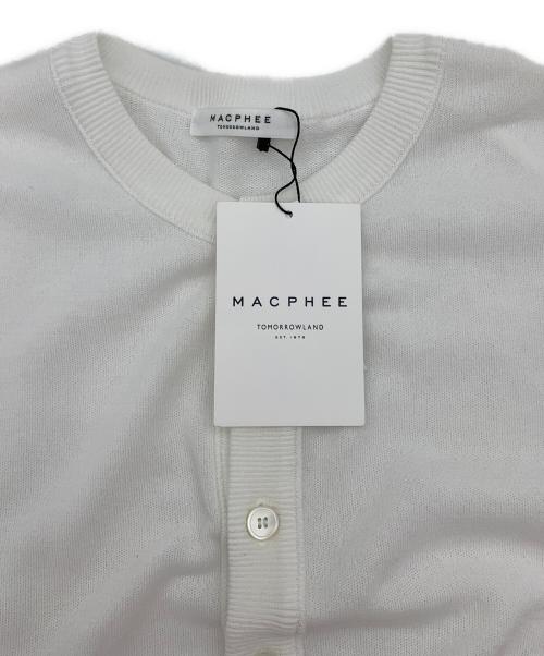 MACPHEE（マカフィー）MACPHEE (マカフィー) ドライコットンハーフスリーブカーディガン ホワイト サイズ:Sの古着・服飾アイテム