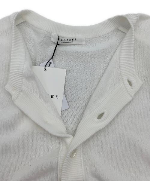 MACPHEE（マカフィー）MACPHEE (マカフィー) ドライコットンハーフスリーブカーディガン ホワイト サイズ:Sの古着・服飾アイテム