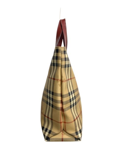 BURBERRY LONDON（バーバリーロンドン）BURBERRY LONDON (バーバリーロンドン) ハンドバッグ チェック ベージュ×レッドの古着・服飾アイテム