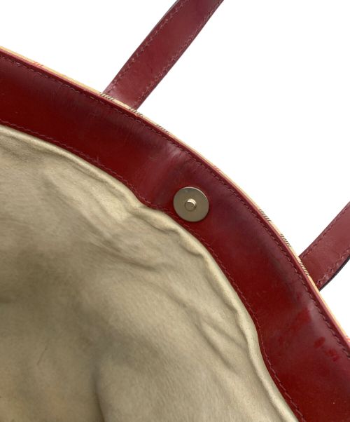 BURBERRY LONDON（バーバリーロンドン）BURBERRY LONDON (バーバリーロンドン) ハンドバッグ チェック ベージュ×レッドの古着・服飾アイテム