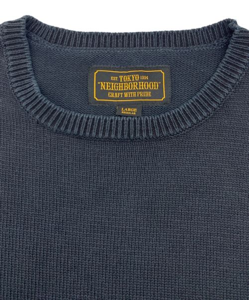 NEIGHBORHOOD（ネイバーフッド）NEIGHBORHOOD (ネイバーフッド) クルーネックニット ネイビー サイズ:LARGE REGULARの古着・服飾アイテム