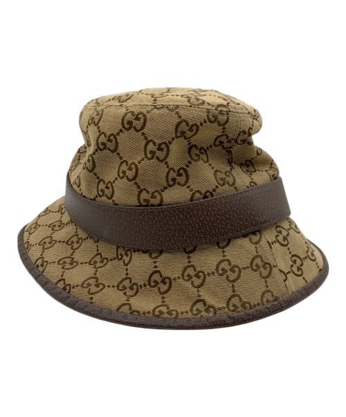 GUCCI（グッチ）GUCCI (グッチ) フェドラハット GGキャンバス ブラウン サイズ:M 58cmの古着・服飾アイテム