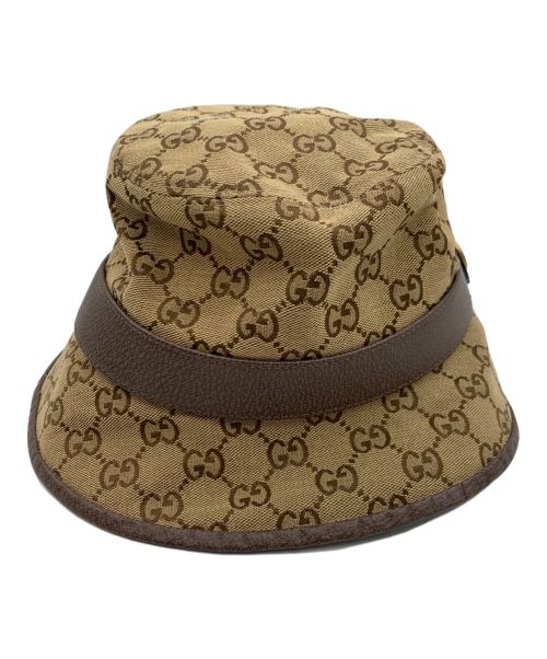 GUCCI（グッチ）GUCCI (グッチ) フェドラハット GGキャンバス ブラウン サイズ:M 58cmの古着・服飾アイテム