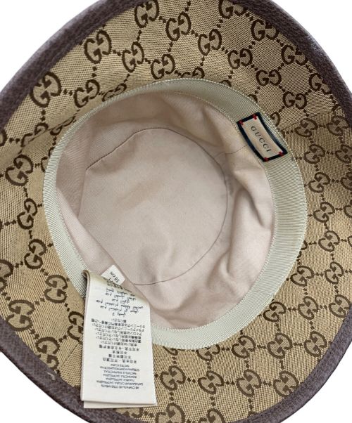 GUCCI（グッチ）GUCCI (グッチ) フェドラハット GGキャンバス ブラウン サイズ:M 58cmの古着・服飾アイテム