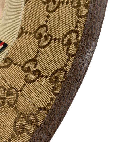 GUCCI（グッチ）GUCCI (グッチ) フェドラハット GGキャンバス ブラウン サイズ:M 58cmの古着・服飾アイテム