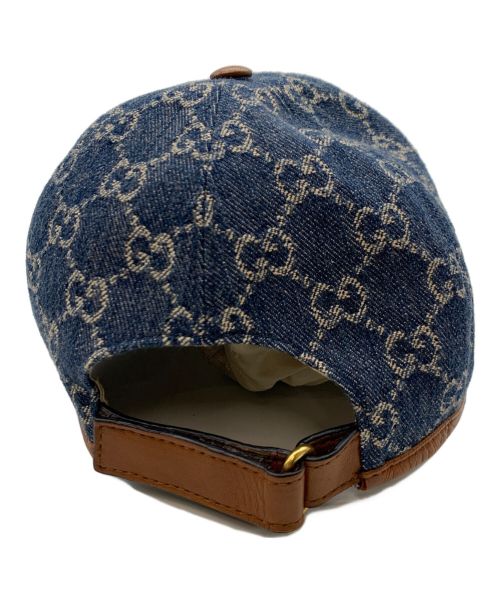 GUCCI（グッチ）GUCCI (グッチ) ベースボールキャップ インディゴ サイズ:S 57cmの古着・服飾アイテム