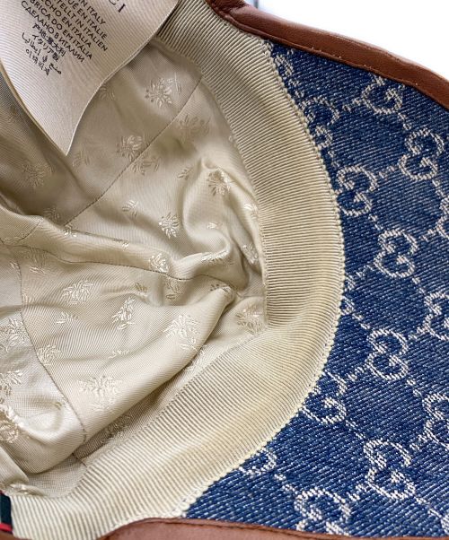 GUCCI（グッチ）GUCCI (グッチ) ベースボールキャップ インディゴ サイズ:S 57cmの古着・服飾アイテム