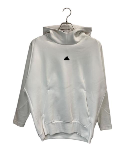 adidas（アディダス）adidas (アディダス) プルオーバーパーカー ホワイト サイズ:Sの古着・服飾アイテム