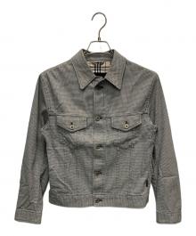 BURBERRY BLACK LABEL（バーバリーブラックレーベル）の古着「シャツジャケット」｜ブラック×ホワイト