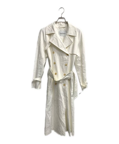 MaxMara（マックスマーラ）MaxMara (マックスマーラ) リネントレンチコート ホワイト サイズ:38の古着・服飾アイテム