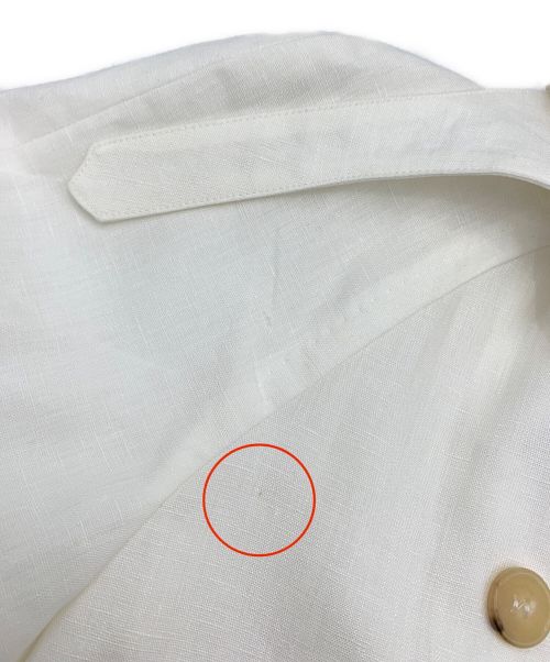 MaxMara（マックスマーラ）MaxMara (マックスマーラ) リネントレンチコート ホワイト サイズ:38の古着・服飾アイテム