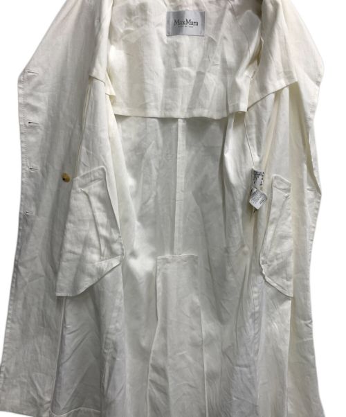 MaxMara（マックスマーラ）MaxMara (マックスマーラ) リネントレンチコート ホワイト サイズ:38の古着・服飾アイテム