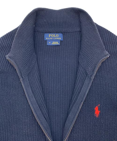POLO RALPH LAUREN（ポロ・ラルフローレン）POLO RALPH LAUREN (ポロ・ラルフローレン) ニットジャケット ネイビー サイズ:Mの古着・服飾アイテム